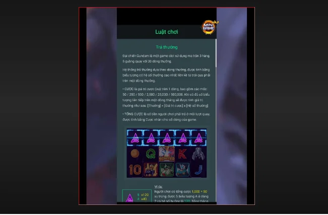 tra thuong tren Gumdam win79