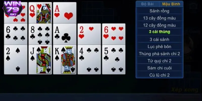 Các thế bài xuất hiện trong game bài mậu binh